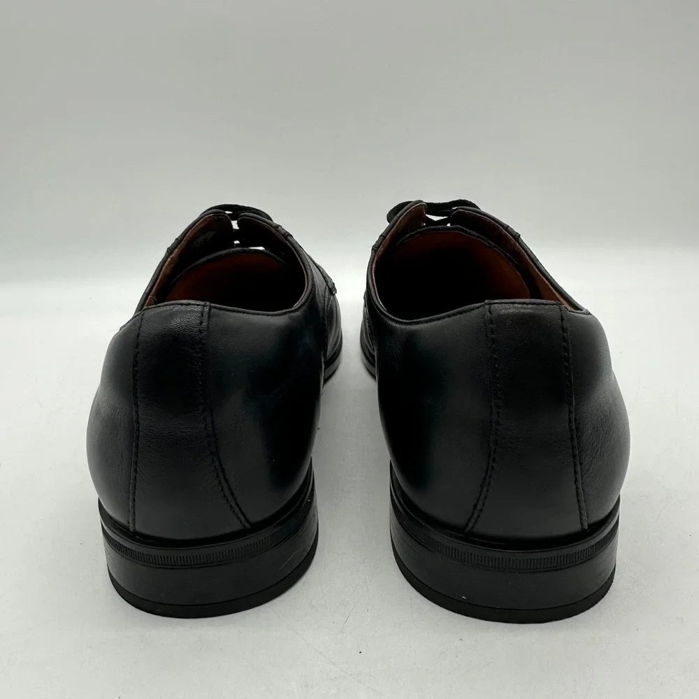 Florsheim 15205-001 Mens 11.5 Black Leather Zaffiro Moc Toe Oxford Dress Shoes